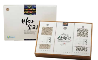 바다소리 보람 홍보선물세트이미지 세멸,생돌김,중멸 세트가 담겨져있다.