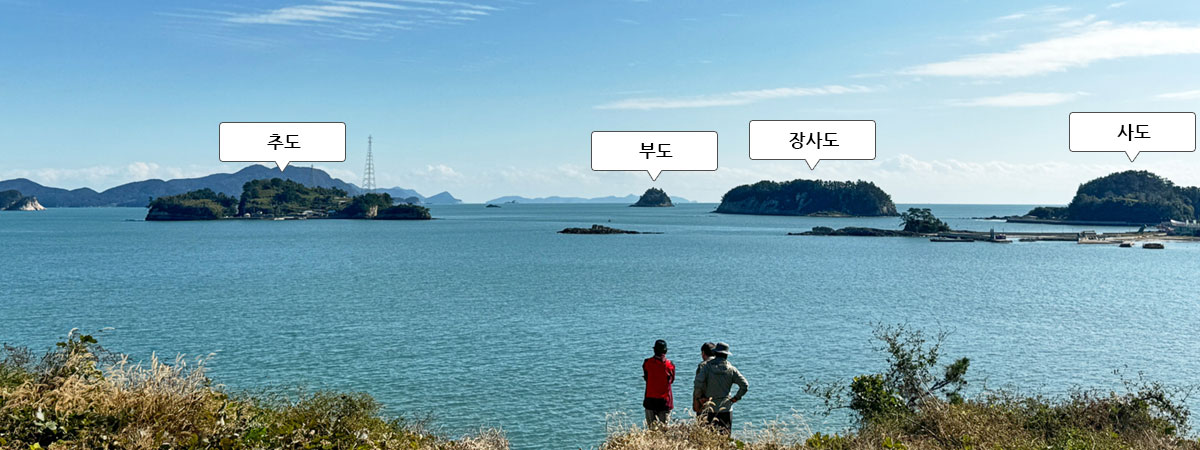 금오도 비렁길 함구미선착장 ~ 두포 ~ 직포 ~ 학동 ~ 심포 ~ 장지, 금오도 유송리에 있는 함구미선착장에 관광지 마크 표시한 지도