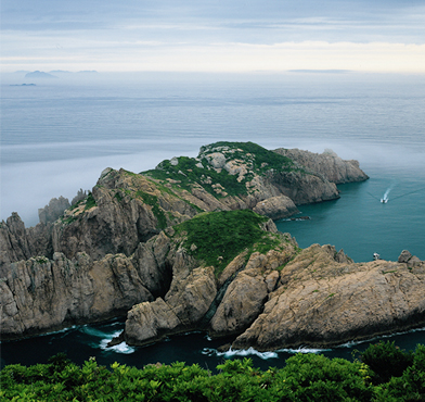 멀리서 본 백도의 전경