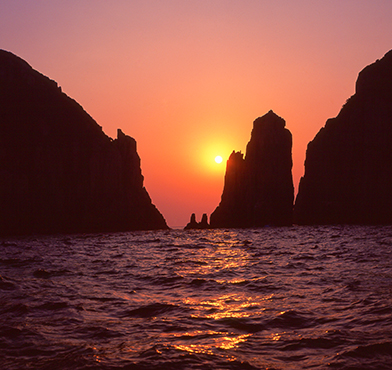 멀리서 본 백도의 전경