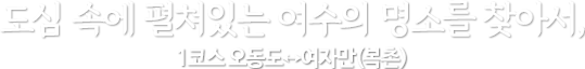 도심 속에 펼쳐있는 여수의 명소를 찾아서, 1코스 오동도↔여자만(복촌)