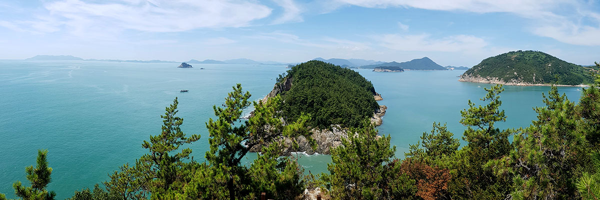 꽃섬에서 바라본 바다