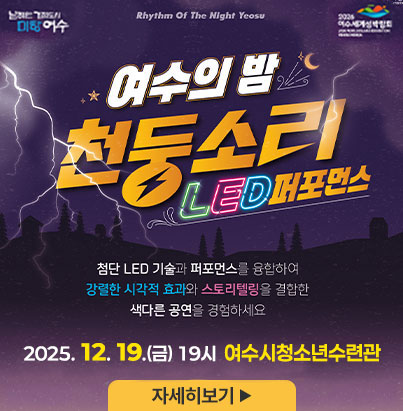 여수의 밤 천둥소리 LED 퍼포먼스 첨단 LED 기술과 퍼포먼스를 융합하여 강렬한 시각적 효과와 스토리텔링을 결합한 색다른 공연을 경험하세요 자세히보기